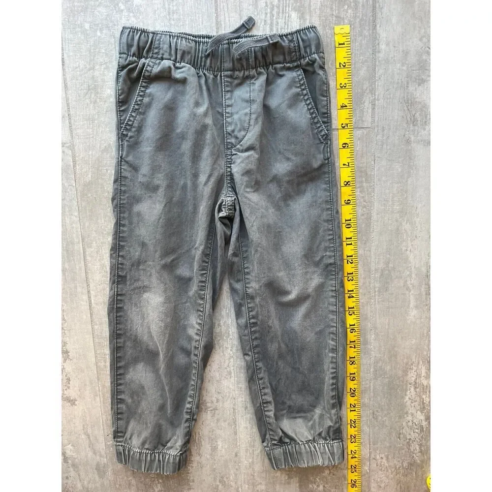 Baby Gap Boys Basic Jogger Pants Gray Cotton Casual Elastic Waist School 4T 4